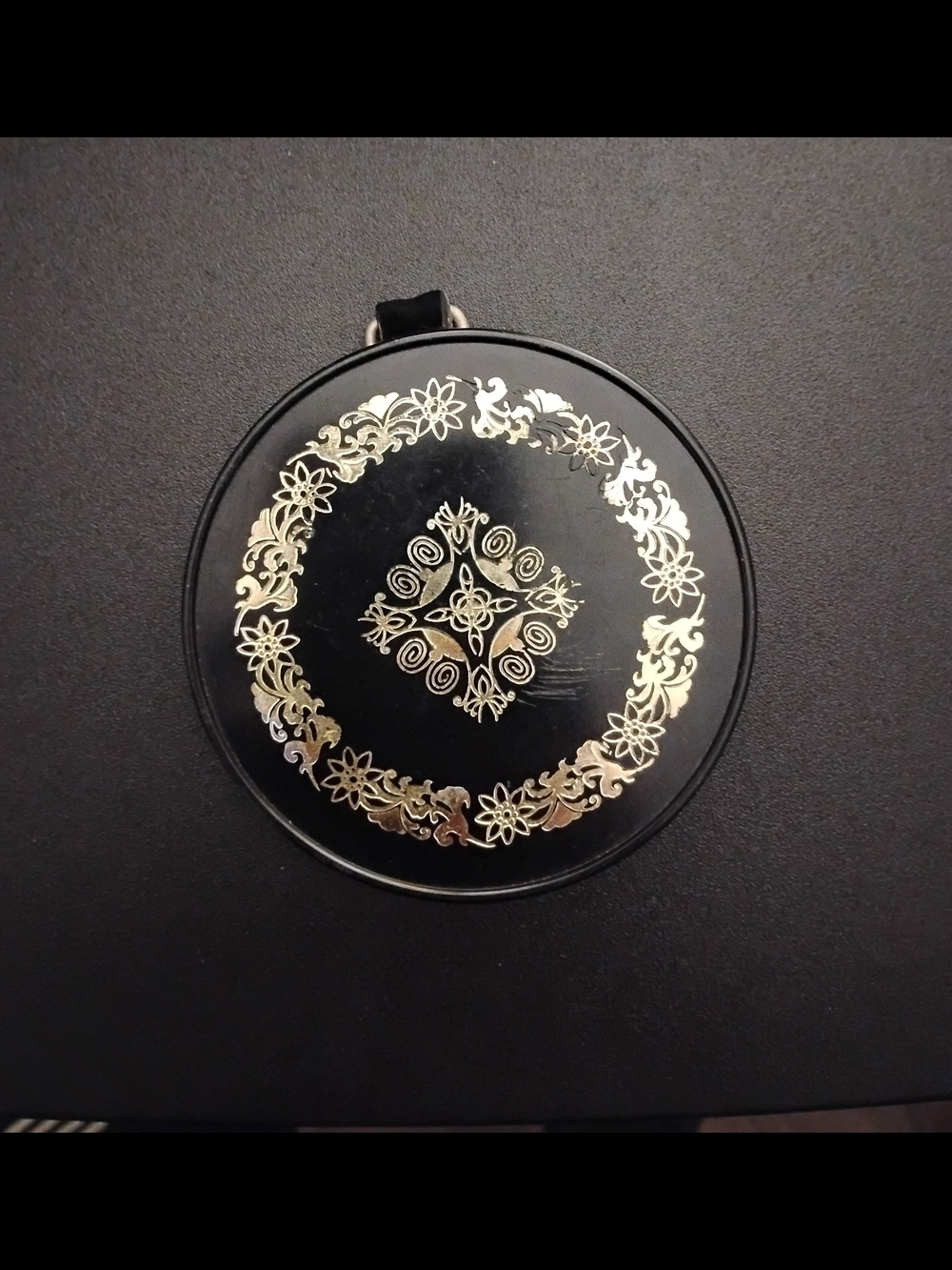 Intricately Decorative Vintage Compact Mirror w/ Stand & Magnifying Mirror